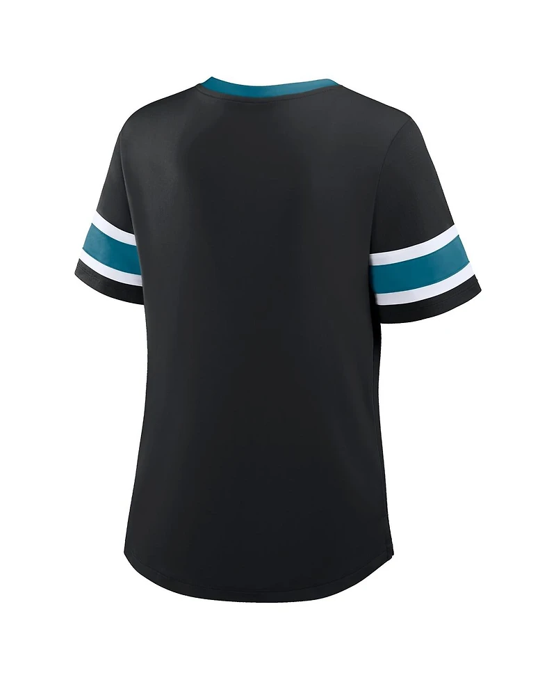 Fanatics Women's Black Jacksonville Jaguars Redzone Draw Play Athena Lace-Up T-Shirt