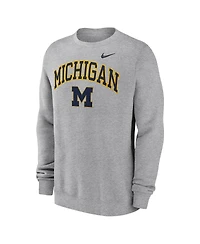 Nike Men's Gray Michigan Wolverines Arch Pullover Sweatshirt