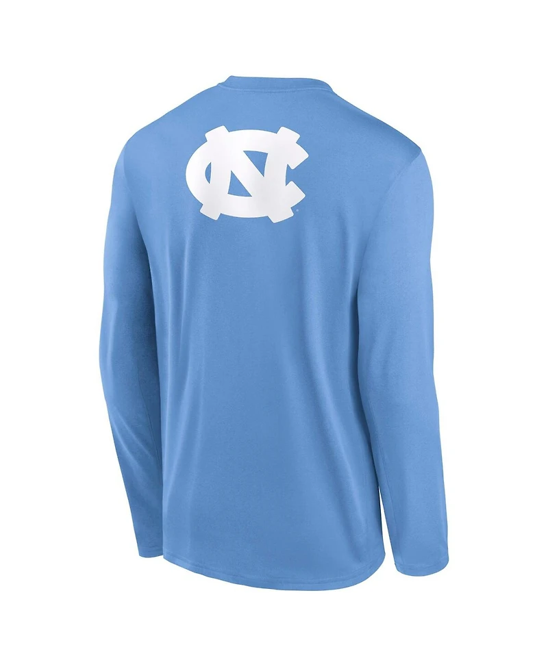 Jordan Men's Light Blue North Carolina Tar Heels Primetime Campus 2-Hit Legend Dri-fit Long Sleeve T-Shirt