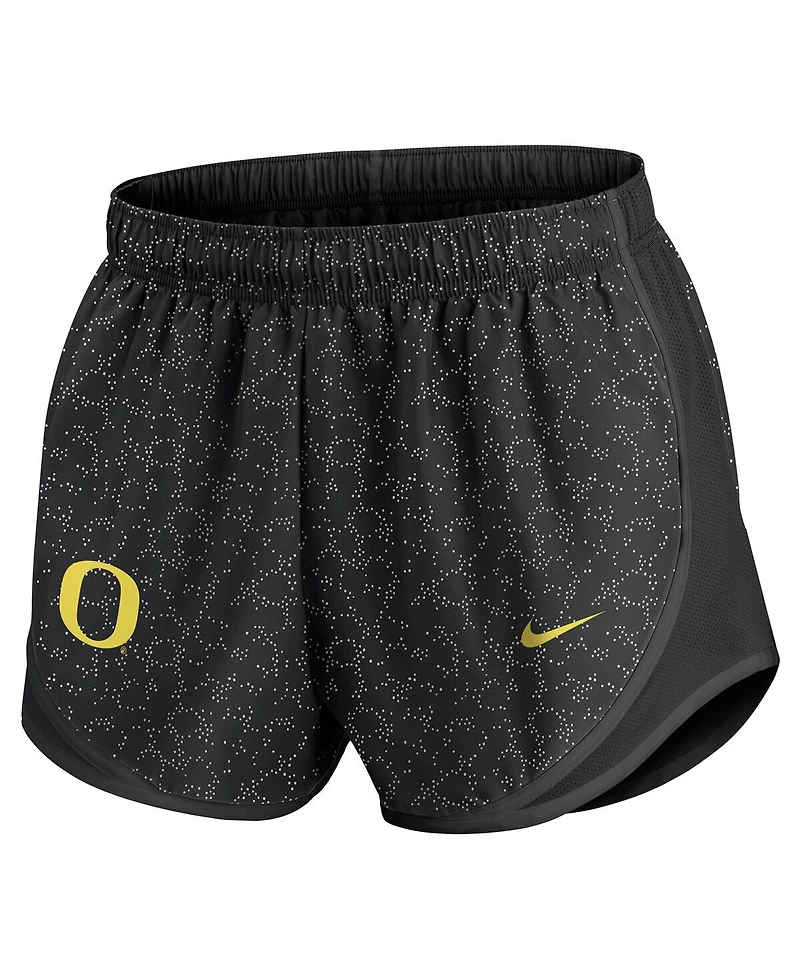 Nike Women's Black Oregon Ducks Tempo Pattern Dri-fit Shorts
