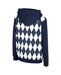 Colosseum Big Boys and Girls Navy Michigan Wolverines Argyle The Dealio Pullover Hoodie