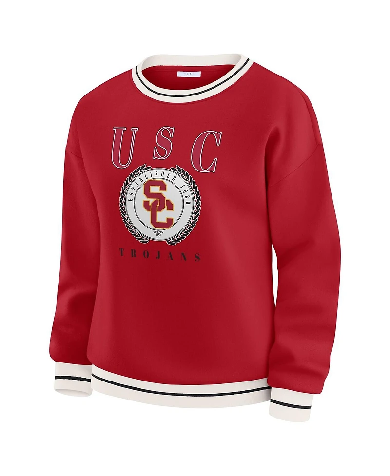 Wear by Erin Andrews Women's Cardinal Usc Trojans Seal Sweatshirt
