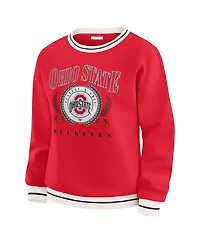 Wear by Erin Andrews Women's Scarlet Ohio State Buckeyes Seal Sweatshirt