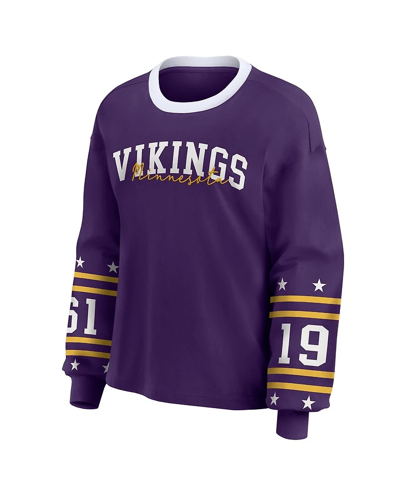 Wear by Erin Andrews Women's Purple Minnesota Vikings Sport Long-Sleeve T-Shirt