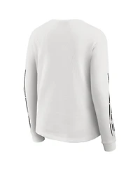 Wear by Erin Andrews Women's White New Orleans Saints Graphic Waffle Long-Sleeve T-Shirt