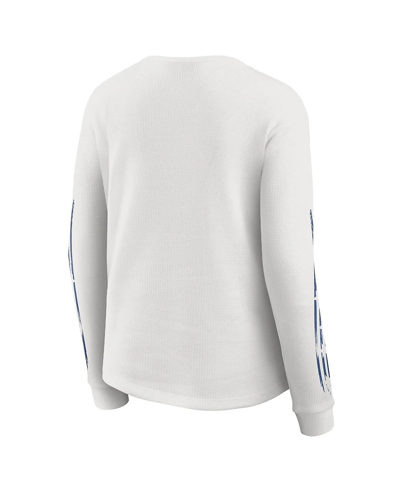 Wear by Erin Andrews Women's White Buffalo Bills Graphic Waffle Long-Sleeve T-Shirt
