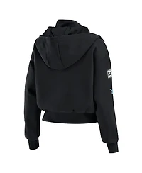 Wear by Erin Andrews Women's Black Detroit Lions Patch Pocket Bomber Jacket