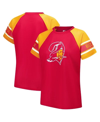 Starter Women's Orange Tampa Bay Buccaneers 1st Rounder Color Block Raglan Top