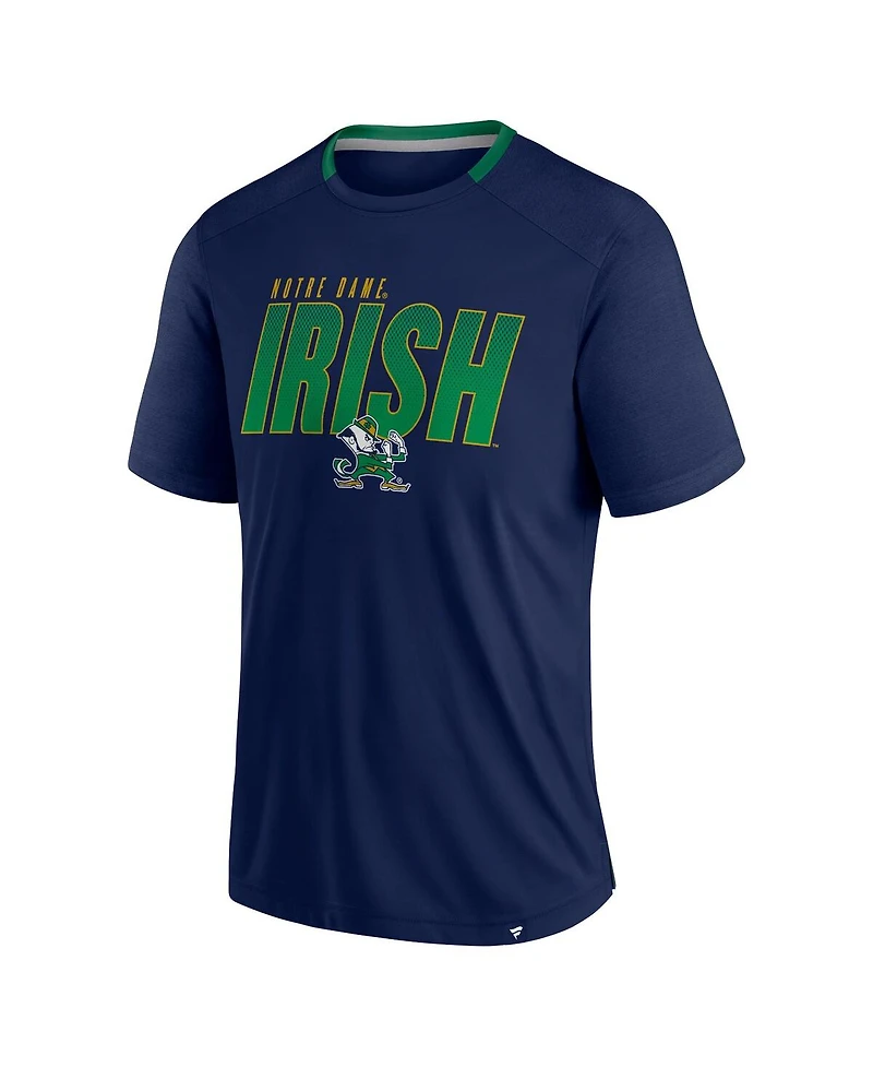 Fanatics Men's Navy Notre Dame Fighting Irish Defender Fade Slant T-Shirt