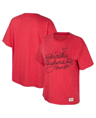 Colosseum x Wrangler Women's Scarlet Nebraska Huskers Lasso Oversized T-Shirt