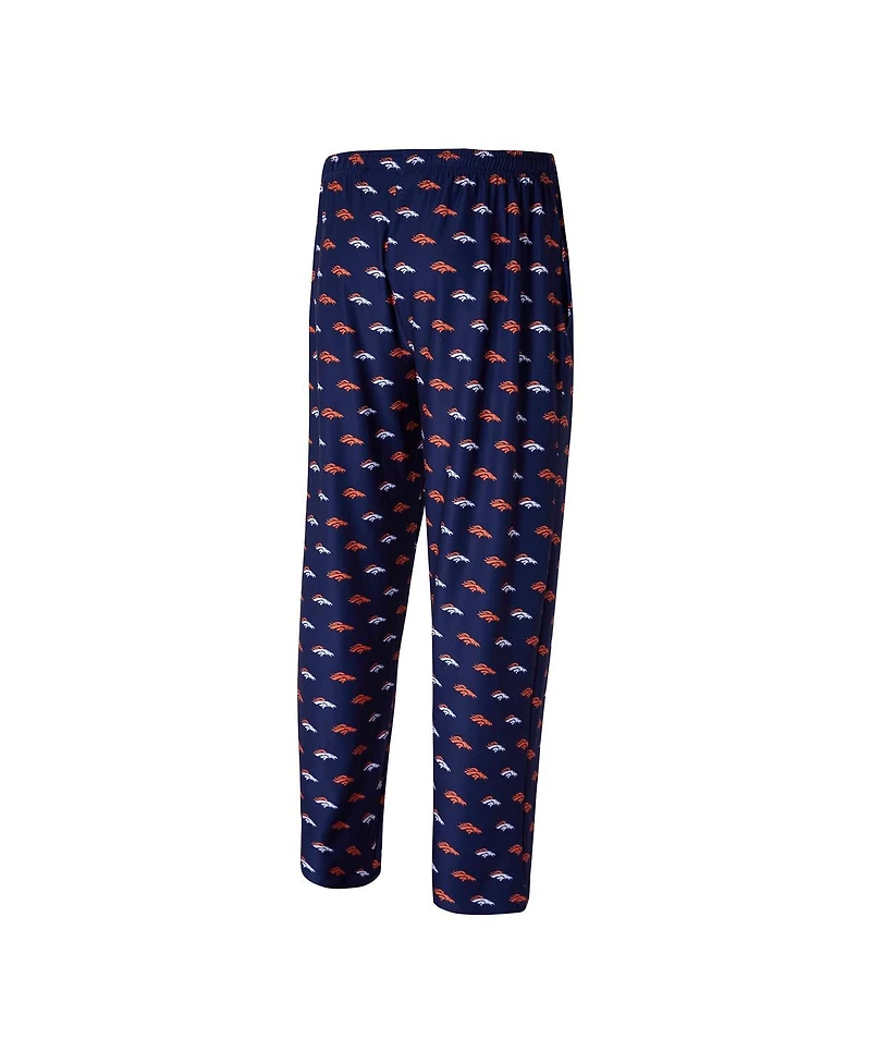 Concepts Sport Men's Navy Denver Broncos Record Allover Print Knit Pants
