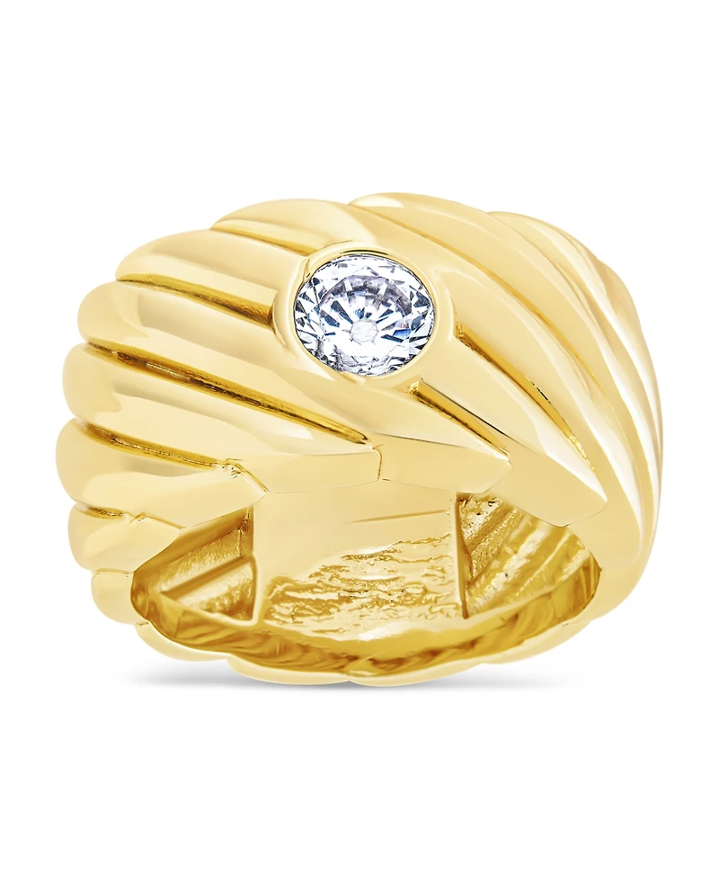 Sterling Forever Blythe Woven Cubic Zirconia Ring