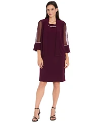 R & M Richards Petite Rhinestone-Trimmed Jacket Dress