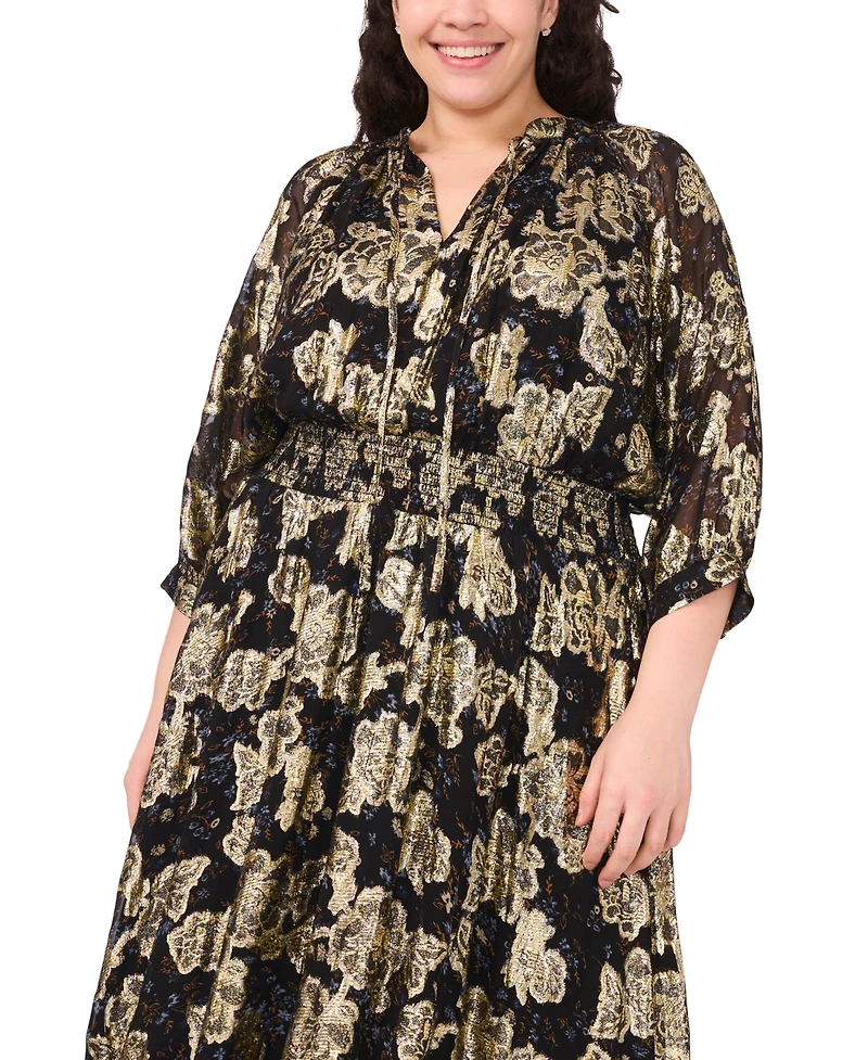 Msk Plus Ruched Waist Midi Dress