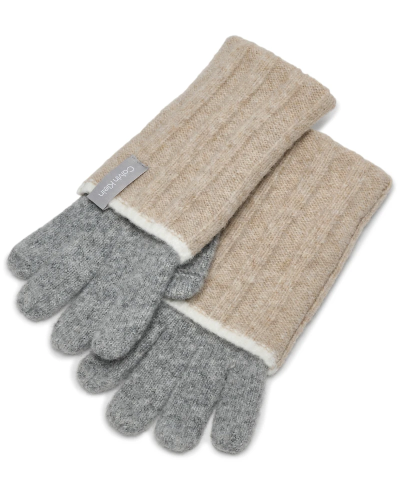 Calvin Klein Patchwork Knit Gloves