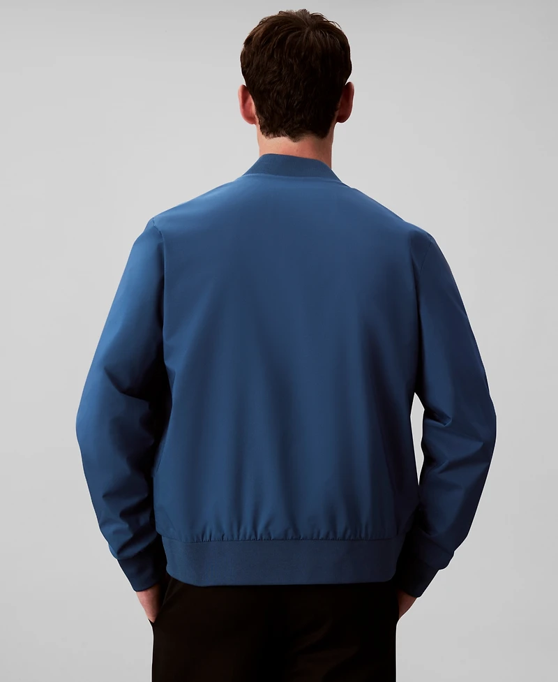 Calvin Klein Men's Logo-Print Matte Bomber Jacket