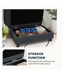 PawHut Luxury Small Dog Bed Couch W/ Storage, Little Sofa
