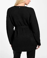 Guess Women's Kiyoka V-Neck Tie-Waist Long-Sleeve Sweater