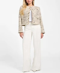 Guess Women's Long Sleeves Tweed Jacket
