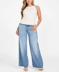 Guess Women's Shirred High Neck Sleeveless Top