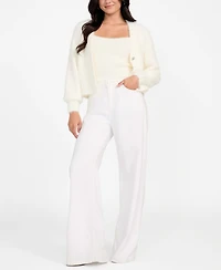 Guess Women's Keyla Rhinestone-Button Cardigan Sweater