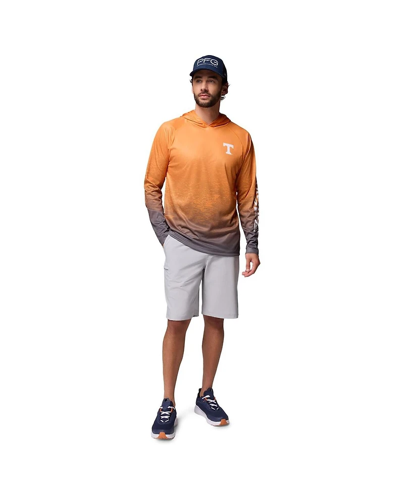 Columbia Men's Tennessee Orange Volunteers Pfg Gradient Water Super Terminal Tackle Hoodie Omni-Wick T-Shirt