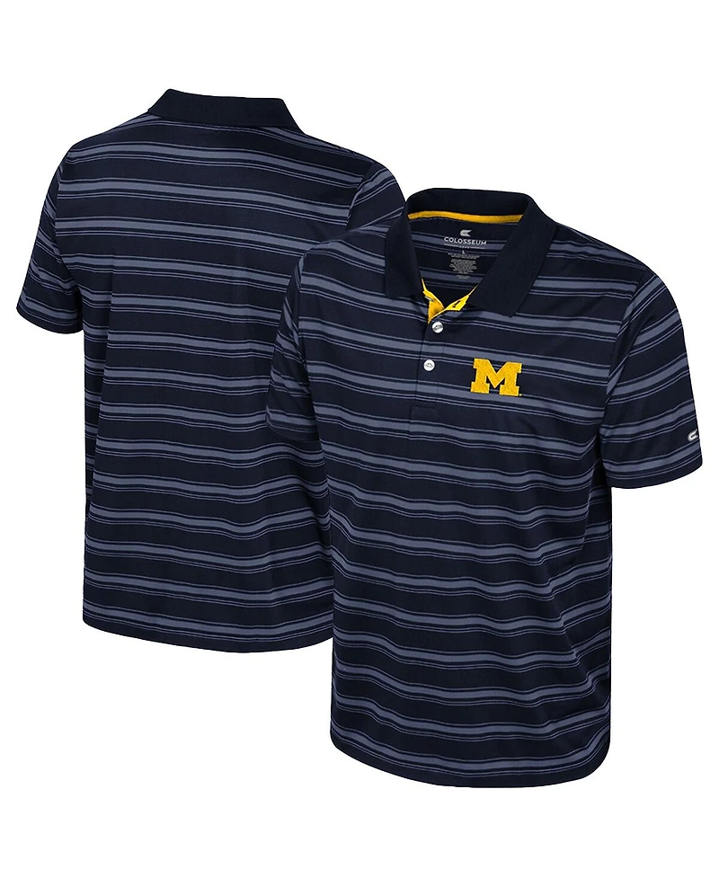 Colosseum Men's Navy Michigan Wolverines Milk Steak Polo Shirt