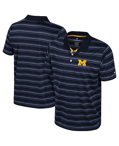 Colosseum Men's Navy Michigan Wolverines Milk Steak Polo Shirt