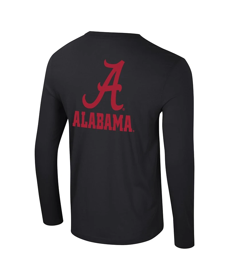 Colosseum Men's Black Alabama Crimson Tide Logo Lockup 3-Hit Active Blend Long Sleeve T-Shirt