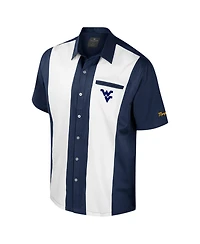 Colosseum Men's Navy West Virginia Mountaineers Strike Bowling Button-Up Shirt