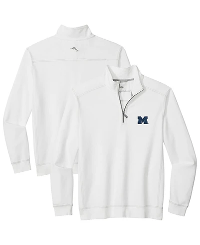 Tommy Bahama Men's White Michigan Wolverines Montego Bay Half-Zip Jacket