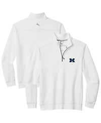 Tommy Bahama Men's White Michigan Wolverines Montego Bay Half-Zip Jacket