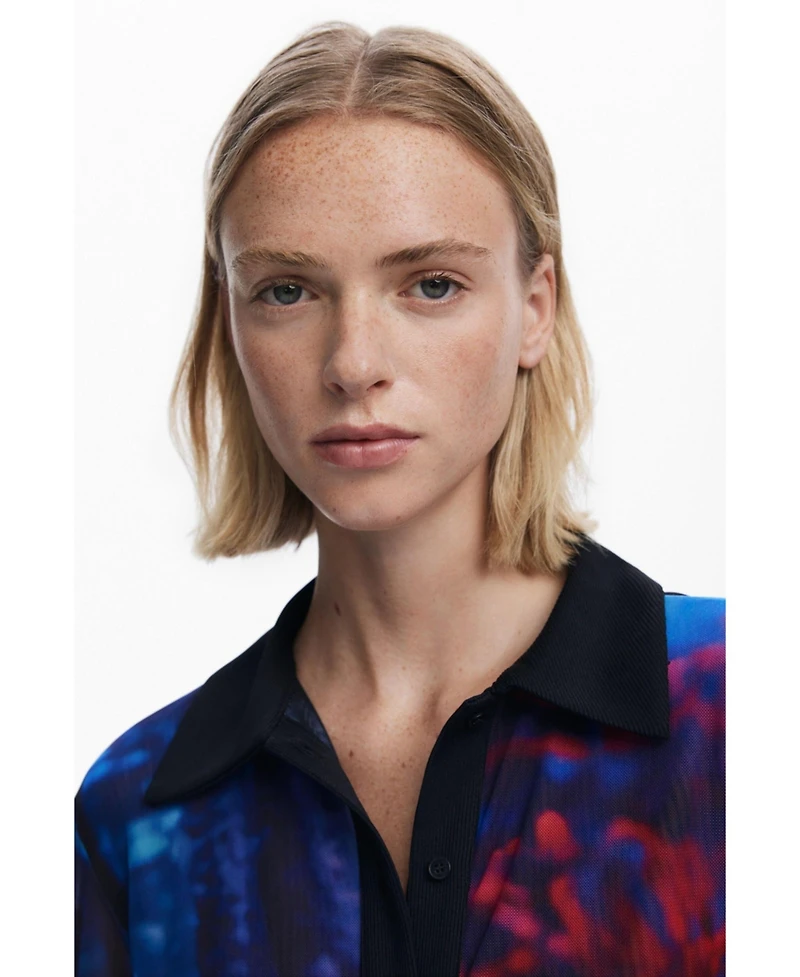 Desigual Women's Buttoned chiffon T-shirt