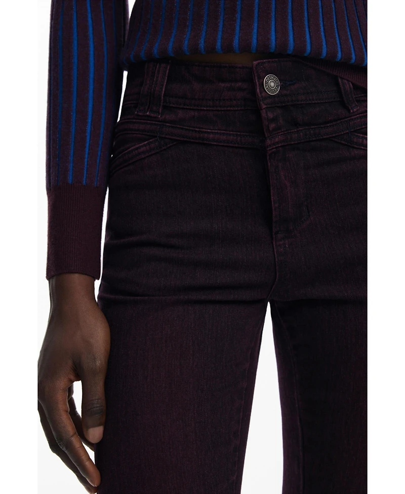 Desigual Women's Burgundy flare jeans