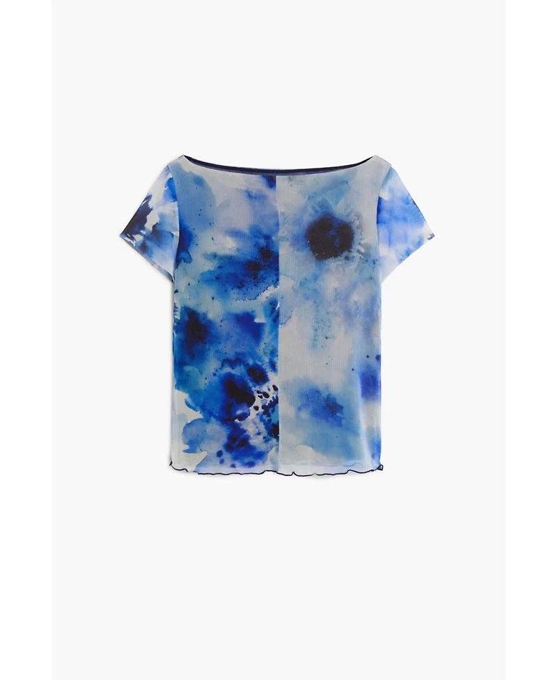Desigual Women's Ribbed tulle T-shirt