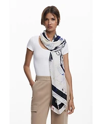 Desigual Women's Rectangular strokes scarf