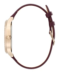 Olivia Burton Women's Beaulieu Cherry Leather Strap Watch, 36mm