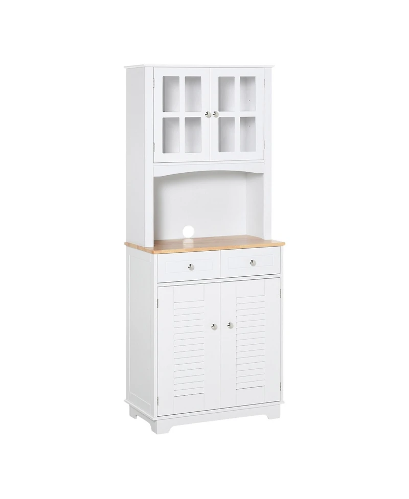 Slickblue Sleek Kitchen Storage Cabinet with Plenty of Shelves for Pantry and Dining Room Needs