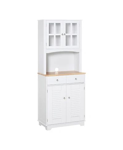 Slickblue Sleek Kitchen Storage Cabinet with Plenty of Shelves for Pantry and Dining Room Needs