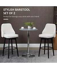 Homcom Modern Bar Stools, Set of 2 Swivel Kitchen Bar