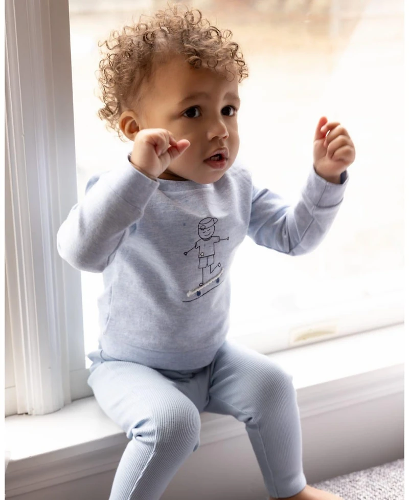 MeMoi Little Boys 2 Piece "This Is How I Roll" Cotton Rich Legging Set
