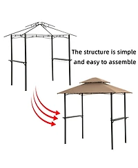 Streamdale Furniture Grill Gazebo 8x5 Ft Khaki