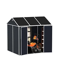 Streamdale Furniture 8x7 Outdoor Resin Storage Shed - Dark Gray