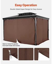 Slickblue Outdoor Gazebo Curtain Panels Waterproof for Patio and Backyard Privacy