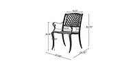 Flynama Cayman Arch Mesh Aluminum Dining Chairs Set of 2 Outdoor Patio Seating