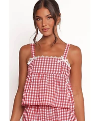 Petal and Pup Women's Isidore Gingham Short Set - Red