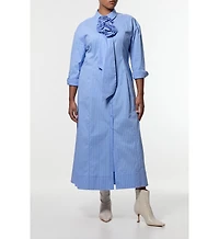 Karen Millen Women's Rosette Woven Shirt Maxi Dress