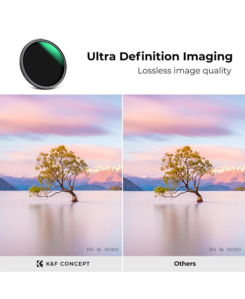 K&F Concept 58mm Nano-x ND8-128 3-7 Stop Magnetic Variable Neutral Density Lens Filter