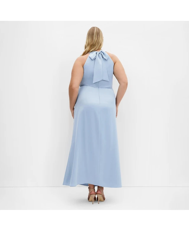 Forever 21 Women's Cutout Halter Maxi Dress Vanilla | MainPlace Mall