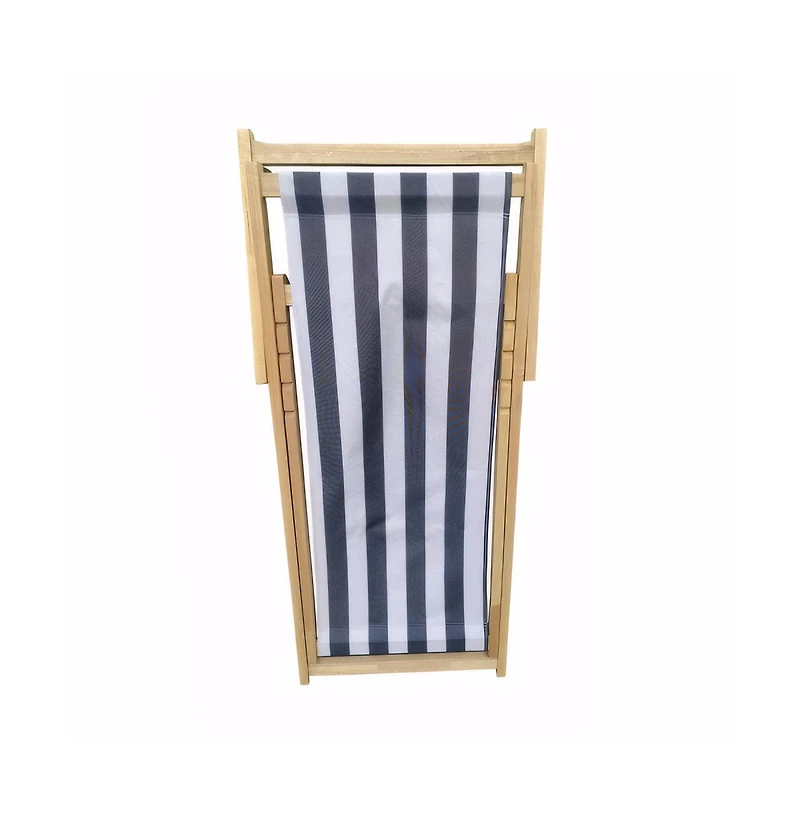 Slickblue Populus Wood Folding Sling Chair with Broad Stripe Fabric for Outdoor Lounging